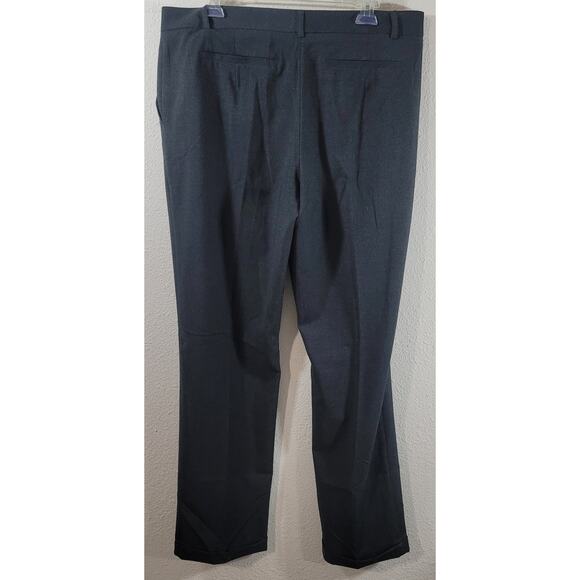 Worthington Charcoal Pinstripe Modern Fit Pleated Front Dress Pants 14 Stretch - Picture 2 of 6